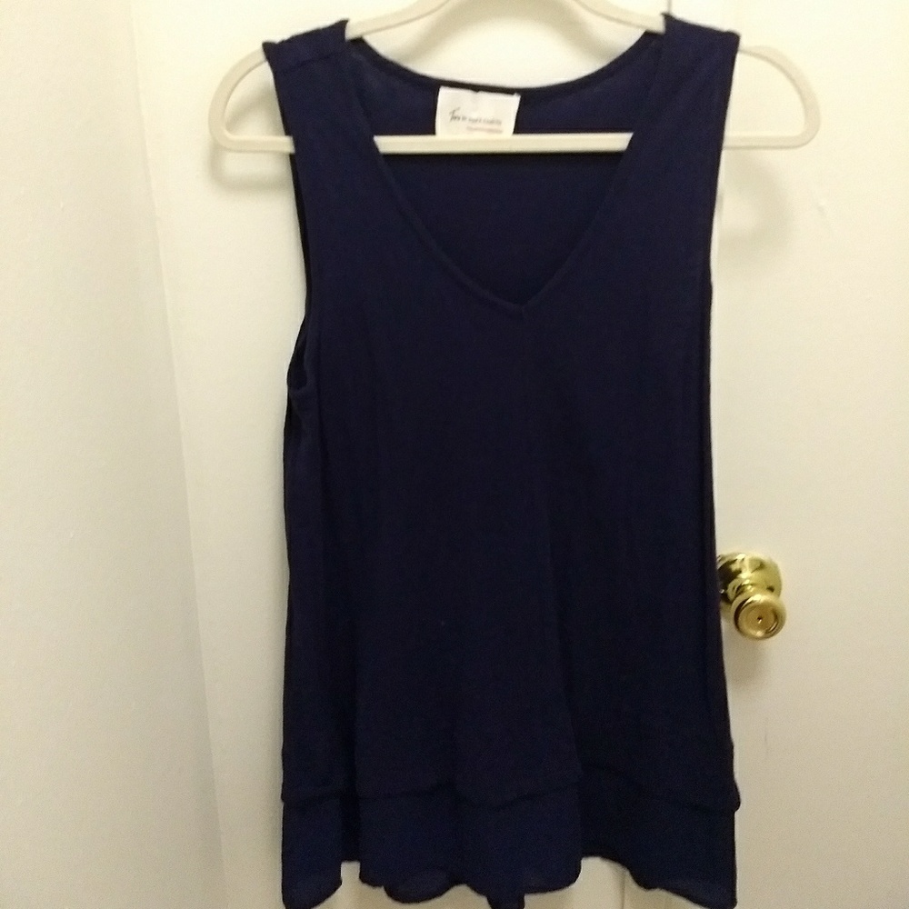 Vince Camuto Layered sleeveless top midnight blue